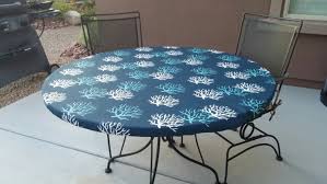 Shop for round outdoor tablecloth at bed bath & beyond. Round Fitted Tablecloth In Navy Teal And White Outdoor Fabric Etsy