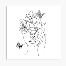 Cosmos flowers drawing in color pencils | how to draw flowers i am showing how to draw cosmos flowers using. Abstract Face With Flowers By One Line Vector Drawing Portrait Minimalistic Style Botanical Print N Line Art Drawings Line Art Flowers Botanical Art Drawing