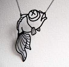 Moreover, if you have kids, they can learn a lot about various types of fish and how to be responsible pet owners. Dead Koi Fish Necklace Etsy Pet Goldfish Fish Sketch Drawings