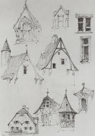 For example, walls are drawn as if you are looking directly at them. Architectural Sketches From Travelling In Germany Vasily Polenov Architecture Sketch Architecture Drawing Architectural Sketch