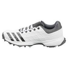 Buy Adidas Sl22 Spike Cricket Shoes Online White Grey In 2020 Shoes Shoes Online Shoes Mens