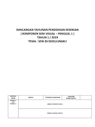 Rpt pendidikan khas sekolah menengah; Rpt Pendidikan Kesenian Tahun 1 2019 Kssr Semakan Sp