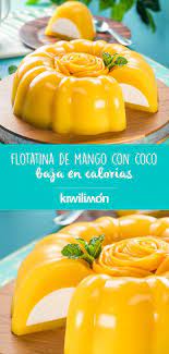 Flotatina De Mango Con Coco Baja En Calorias En 2020 Postres Con Mango Flotatina Comida Postres