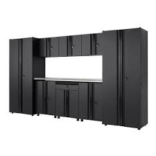 Check spelling or type a new query. Husky 9 Piece Regular Duty Welded Steel Garage Storage System In Black 133 In W X 75 In H X 19 In D Gs13209 Ss The Home Depot