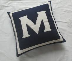 Sold and shipped by plum & post. Monogrammed Pillows 20 Inches In Stock Letter M Navy And Etsy Monogram Pillows Letter Pillows Pillows