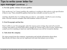 Spa Manager Cover Letter