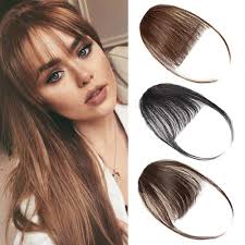 Only very thin bangs though. Amazon Com Clip In Bangs Hair Extensions Front Bangs Extensions Hair Clip On Bangs Dark Red Brown Thin Hair Bangs Clip In Hairpieces For Women Beauty