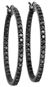Black And White Diamond Hoop Earrings Black Diamond Hoop Earrings 2 0 Ctw Grandis Jewellery Black Diamond Hoop Earrings Black Diamond Earrings Black Diamond Jewelry