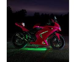 These custom lights surround the perimeter of each wheel and glow the kit comes with over 16 feet of high quality battery powered led strips that you can set to dozens of color combinations using a handy remote. Motorcycle Led Lighting Kit Multi Strip Remote Activated Rgb Color Changing Kit Super Bright Leds
