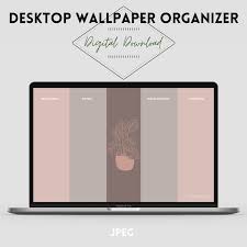 Pale blush pink minimal desktop organizer wallpaper background | art prints & wallpapers. Green Pink Desktop Organizer Wallpaper Organizer Desktop Etsy In 2021 Desktop Organization Desktop Wallpaper Organizer Windows Desktop Wallpaper