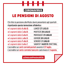 Ecco il calendario dei pagamenti anticipati dal 25 giugno. Pagamento Pensioni Di Agosto Spi Venezia