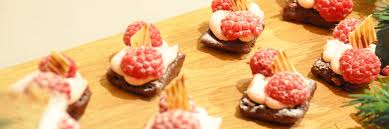 Our canapes are served hot or cold & presented beautifully. Dessert Canape Catering London The Garden Catering