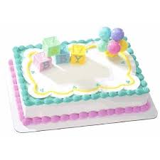 B A B Y Blocks Decoset Cake Decoration By Decopac Walmart Com In 2020 Baby Shower Cakes Girl Baby Blocks Cake Baby Shower Sheet Cakes