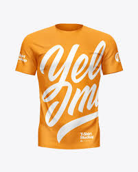 Download Men S T Shirt Mockup In Apparel Mockups On Yellow Images Object Mockups