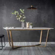 Gatsby Contemporary Marble Dining Table White And Gold In 2020 Dining Table Marble Stone Dining Table Dining Room Table Marble
