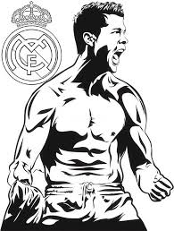 C Ronaldo Real Madrid Coloring And Drawing Page Ronaldo Real Madrid Sports Coloring Pages Black And White Art Drawing