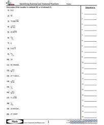Determine if the number is rational (r) or irrational (i). Rational And Irrational Numbers Worksheet Pdf Printable