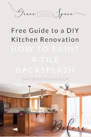 To try this in your own kitchen, simply adhere the caps, then grout and seal for a colorful backsplash that adds a bit of whimsy to any kitchen. How To Paint A Tile Backsplash Kitchen Renovation Grace In My Space