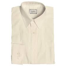 Lito Little Boys Light Ivory Solid Color Pocket Long Sleeved Dress Shirt 2t 7