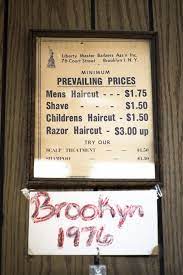The price for men's haircutting was $50 which is higher than most cities with similar population as it turns out, hair is fairly tough to cut cleanly. Haircut Prices In 1976 Brookyn New York From My Book Barbershops Of America Barber Barbershop Childrens Haircuts Haircut Prices Razored Haircuts