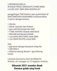 Temukan lowongan kerja terbaik dan karier impianmu bersama glints! Lowongan Kerja Mebel79 Butuh 2 Admin Wajib Lulusan 2021 Gaji 1 5juta Loker Sekitarku