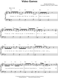 Lana Del Rey Video Games Sheet Music Easy Piano In E Minor Download Print Lana Del Rey Video Piano Songs Sheet Music Lana Del Rey Music