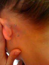 Two Dermals Behind The Ear Love Cute Piercings Body Piercings Crazy Piercings