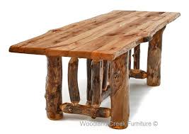 Log Dining Table Reclaimed Live Edge Top Lodge Mountain Rustic Table Dining Table Rustic Furniture