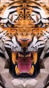 Ios8 Animals Tiger Polygon Pattern Drawn Iphone 6 Plus Wallpaper Geometric Tiger Tiger Art Geometric Art