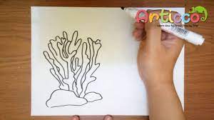 1300x1300 coloring coral reef coloring page outline drawing collection. How To Draw Coral Step By Step For Kids Youtube
