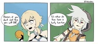 Check spelling or type a new query. Razor If You D Rather Die Do Not Eat This Than Have You Ill Die Hurty Tum Ton Memes Video Gifs Genshinimpact Memes Kawaii Memes Anime Memes Waifu Memes