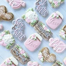 Rustic Wedding Vibes Weddingcookies Rusticwedding Masonjars Floralweddingdesigns Floralheart Wedding Shower Cookies Bridal Shower Cookies Elegant Cookies