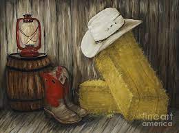 Acrylic Paintings Of Cowboy Boots Cowboy Boots And Hat Painting Cowboy Boots And Hat Fine Art Print Cowboy Hat Painting Canvas Painting Hat Painting