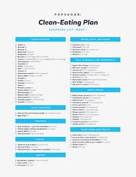 Week 1 Shopping List Clean Eating Plan Clean Eating Plans Clean Eating Shopping List Fitness Recipes Clean Eating