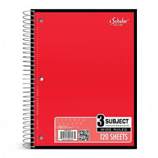 Typically, wide ruled paper is preferred by users with larger handwriting, . Spiral Notebook 120 Ct 3 Subject Wide Ruled The School Box Inc