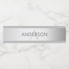 Black And Silver Ombre Background Contemporary Faux Silver Ombre Stripes Grey Water Bottle Label Zazzle Com In 2020 Water Bottle Labels Wedding Wedding Water Bottles Silver Ombre