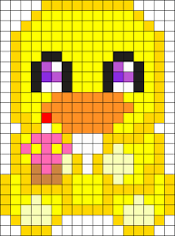 Chica Plush Perler Bead Pattern Bead Sprite Pixel Art Grid Perler Bead Art Perler Patterns