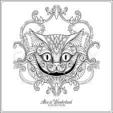 Cat coloring page disney coloring pages coloring book pages printable coloring pages coloring sheets adult coloring coloring worksheets alice in wonderland gifts alice in wonderland drawings. The Head Of The Cheshire Cat From The Stock Vector Colourbox