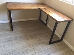 Executive desks, wood desks & computer tables : L Desk Corner Desk Reclaimed Wood Metal Base Wooden Corner Desk Reclaimed Wood Desk Diy Corner Desk