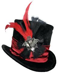 Tall Black Top Hat Gothic Elegance Vampire Victorian Gentlemens Dapper Cosplay Mens Black Top Hat Top Hat Crazy Hats