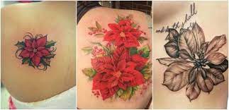 Diciembre Nochebuena O Poinsettia Leaf Tattoos Neck Tattoo Flower Tattoos