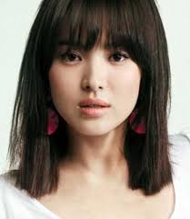 Korean Long Bob Haircut With Blunt Bangs Girls Sn Fashion Style Medium Hair Styles Medium Length Hair Styles Thick Hair Styles
