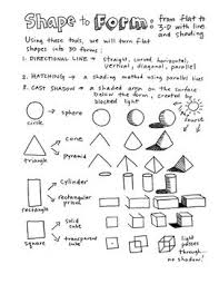 Shape To Form Drawing From Flat To 3 D Art Worksheets Art Inspiration Drawing Drawing Practice