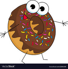 Funny Donut Character With Chocolate Glazing And Sprinkles Cartoon Style Vector Illustration On White Background Cute Donut Cartoon Cute Food Drawings Donuts