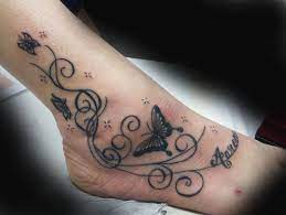Butterfly And Swirls On Foot By Ashtonbkeje On Deviantart Foot Tattoos Butterfly Foot Tattoo Butterfly Tattoo
