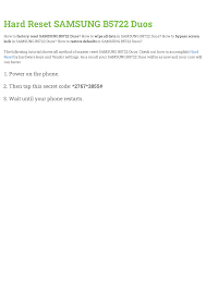 Hard Reset SAMSUNG B5722 Duos ...