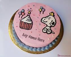 The cake is a 10 inch choc mud with handmade. Funny Snoopy Birthday Cake By Name Editing
