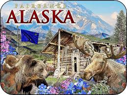Maybe you would like to learn more about one of these? Fairbanks Alaska Grizzly Moose Cabin Magnet