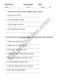 16 mixed fill in the blanks / gap fill quiz (present simple), elementary to intermediate level (with answers).use this video as either a. Present Simple Quiz Esl Worksheet By Chinamania
