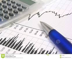 Stock Chart With Calculator And Pen Stock Image Image Of